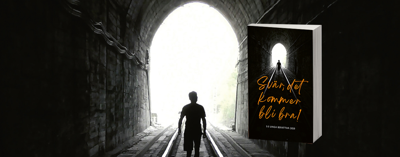 bilden visar en illustration av en person som står i en mörk tunnel och tittar mot den ljusa utgången.